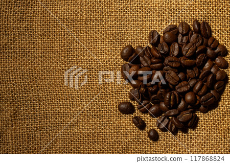 Linen and coffee beans 117868824