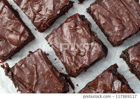 Homemade chocolate brownie photography . Top view Homemade chocolate brownie photography . Top view 117869117