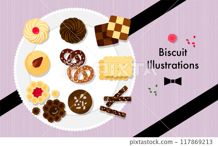 Cute cookie illustration material 117869213