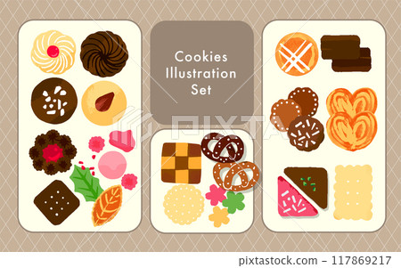 Cute cookie illustration material 117869217