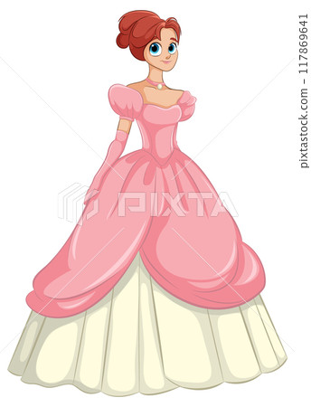 Elegant Princess in Pink Gown 117869641