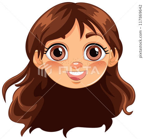 Smiling Girl with Brown Hair Smiling Girl with Brown Hair 117869642
