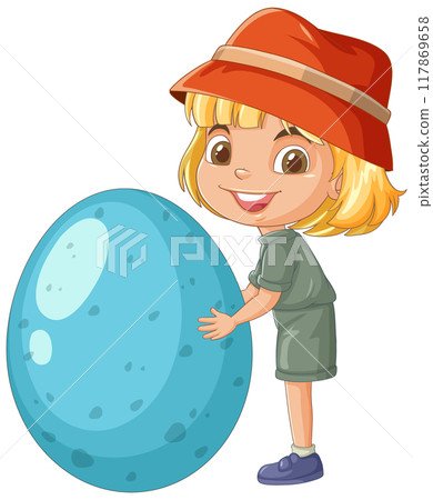 Child with Dinosaur Egg Child with Dinosaur Egg 117869658