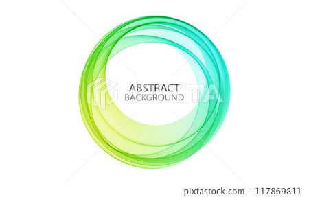 Wave blue yellow frame on white background, design element 117869811