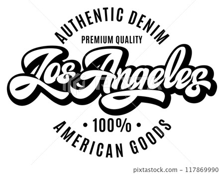Calligraphic stylish inscription Los Angeles on a white background. Element for design 117869990