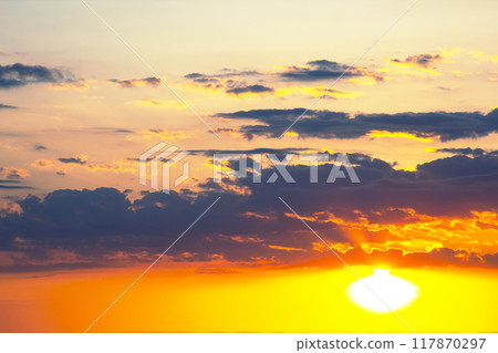 beautiful sunset aftermath, where the sky glows with rich, warm colors of orange and pink beautiful sunset aftermath, where the sky glows with rich, warm colors of orange and pink 117870297