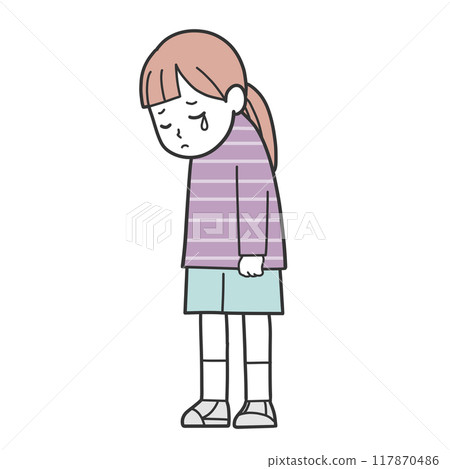 女孩站著哭 117870486