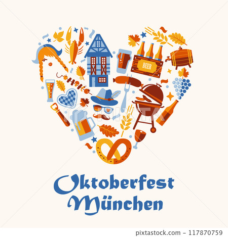 Oktoberfest flyer, banner. Beer festival logo, concept design on white background. 117870759