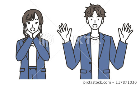 男士和女士穿著令人驚訝的辦公室休閒裝 男士和女士穿著令人驚訝的辦公室休閒裝 117871030