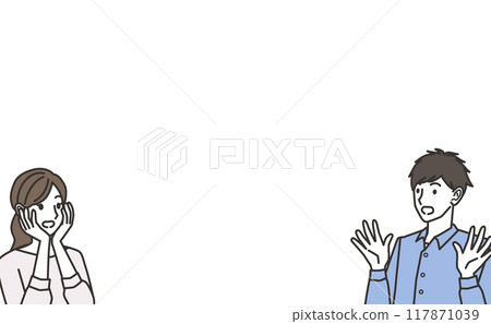 Illustration of a surprised man and woman 117871039