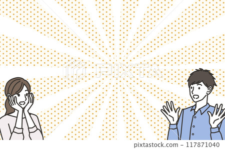 一個驚訝的男人和女人的插圖 一個驚訝的男人和女人的插圖 117871040