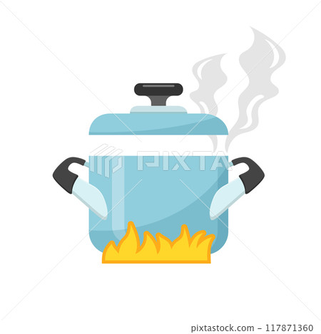 vector illustration of pot and pot with kettle vector illustration of pot and pot with kettle 117871360