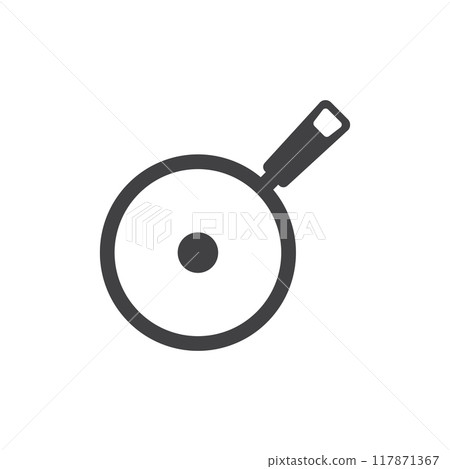 kettle with a pan icon, simple style 117871367