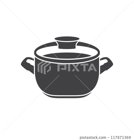 pot with lid icon, simple style 117871369