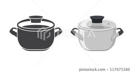 pot with lid icon, cartoon style 117871380