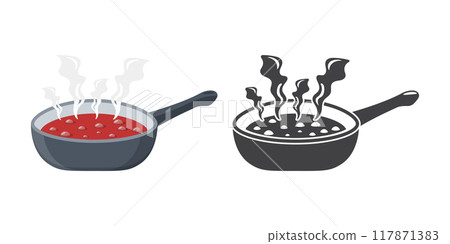 vector illustration in a pot with a ladle 117871383