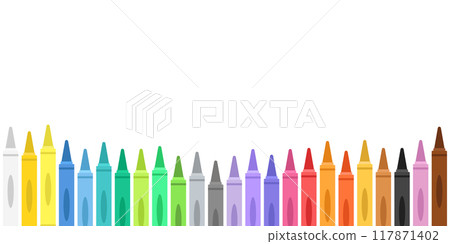 Office stationery crayon icons set in flat style. Pencil vector illustration on isolated background. Felt pen, marker sign business concept. Office stationery crayon icons set in flat style. Pencil vector illustration on isolated background. Felt pen, marker sign business concept. 117871402