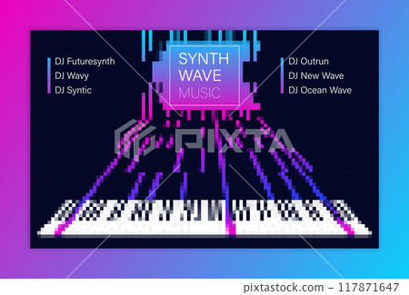 Electronic dance techno music poster. Club music banner 117871647