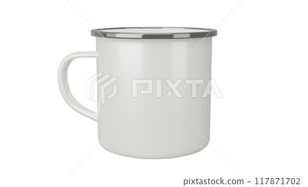 Coffee Camp Mug on isolated background. 3d render Coffee Camp Mug on isolated background. 3d render 117871702
