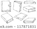 Books Hand drawn Line Sketch Illustration Bundle 117871831