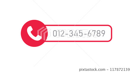 Call us button icon in flat style. Phone number place vector illustration on isolated background. Telephone interface sign business concept. 117872139