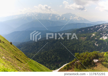 A Verdant Valley in the Caucasus Mountains A Verdant Valley in the Caucasus Mountains 117872201