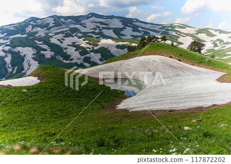 Serene Mountain Lake Nestled in Snow Serene Mountain Lake Nestled in Snow 117872202