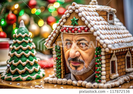 Gingerbread house in arabic style. national holiday 117872536