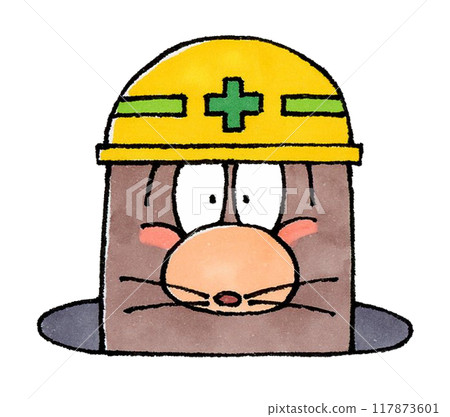 Mole wearing a helmet Mole wearing a helmet 117873601