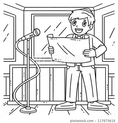 Bar Mitzvah Boy Delivering a Speech Coloring Page Bar Mitzvah Boy Delivering a Speech Coloring Page 117873618