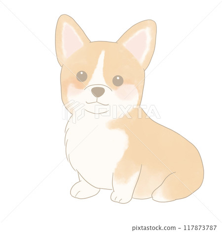 坐著的柯基犬的插圖 117873787