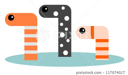 Illustration of a cute garden eel, popular at aquariums 117874027