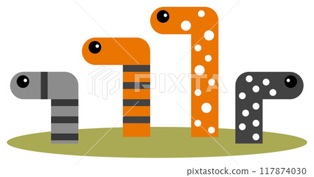 Illustration of a cute garden eel, popular at aquariums 117874030