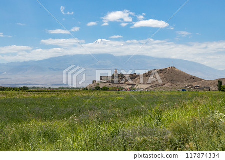 Serene Khor Virap Monastery Against the Backdrop of Mount Ararat 117874334