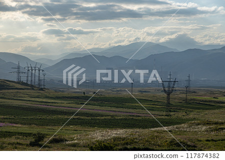 Power Lines Leading to Armenias Power Plant Power Lines Leading to Armenias Power Plant 117874382