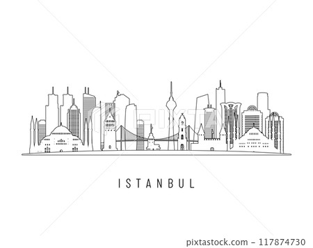 Detailed Istanbul skyline vector illustration.  117874730