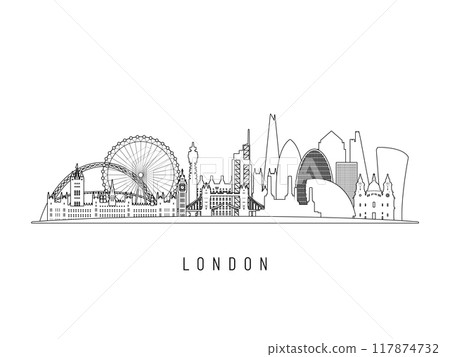 Detailed London skyline vector illustration. Detailed London skyline vector illustration. 117874732