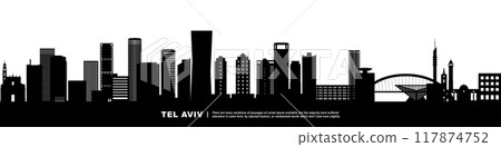 Panoramic View of Downtown Tel Aviv Skyline.  117874752