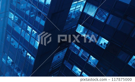Exterior of an office building at night_6 117875000
