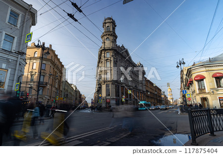 A Glimpse of St. Petersburgs Five Corners 117875404