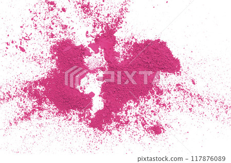 Pink powder isolated on white background 117876089