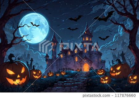 Halloween background material AI generated image Halloween background material AI generated image 117876660