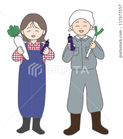 農民夫婦種菜全身微笑 117877557