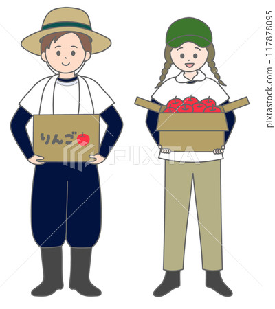 蘋果農夫夫婦紙板全身 蘋果農夫夫婦紙板全身 117878095