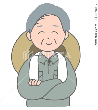 Senior man in farm work style, upper body 117878097