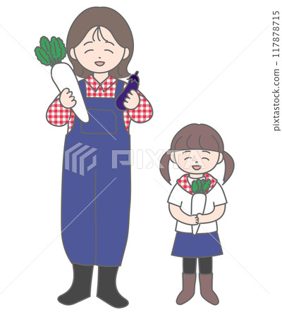 農業母女微笑全身 117878715