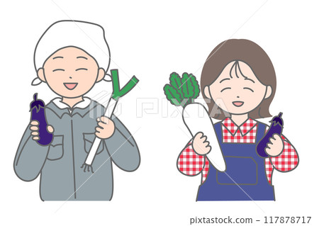 Farmer, greengrocer, couple, man and woman 117878717