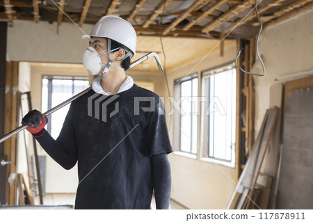 Interior demolition site, renovation, remodeling Interior demolition site, renovation, remodeling 117878911