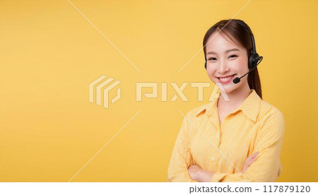 A female operator in her 20s. 117879120