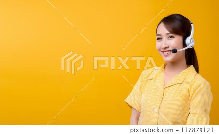 A female operator in her 20s. 117879121
